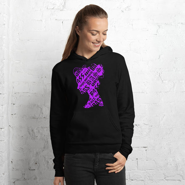 Ladies Bass Hoodie - Bass Fishing Hoodie (Medium) Purple